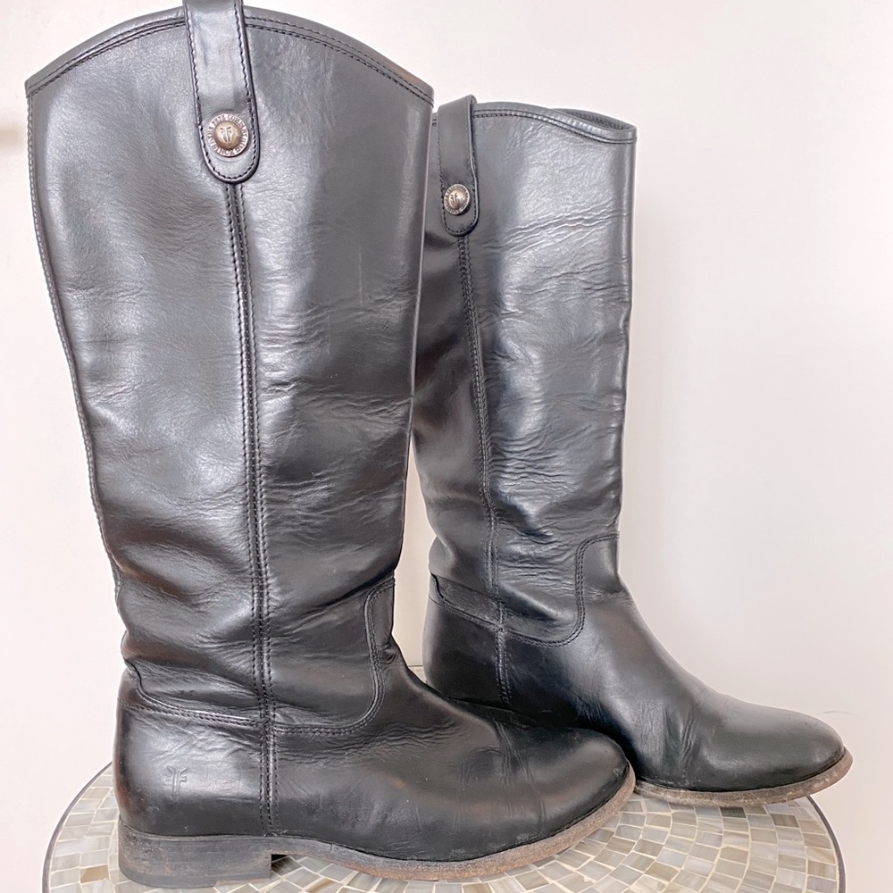 Frye Melissa Button Leather Boots - Size 8